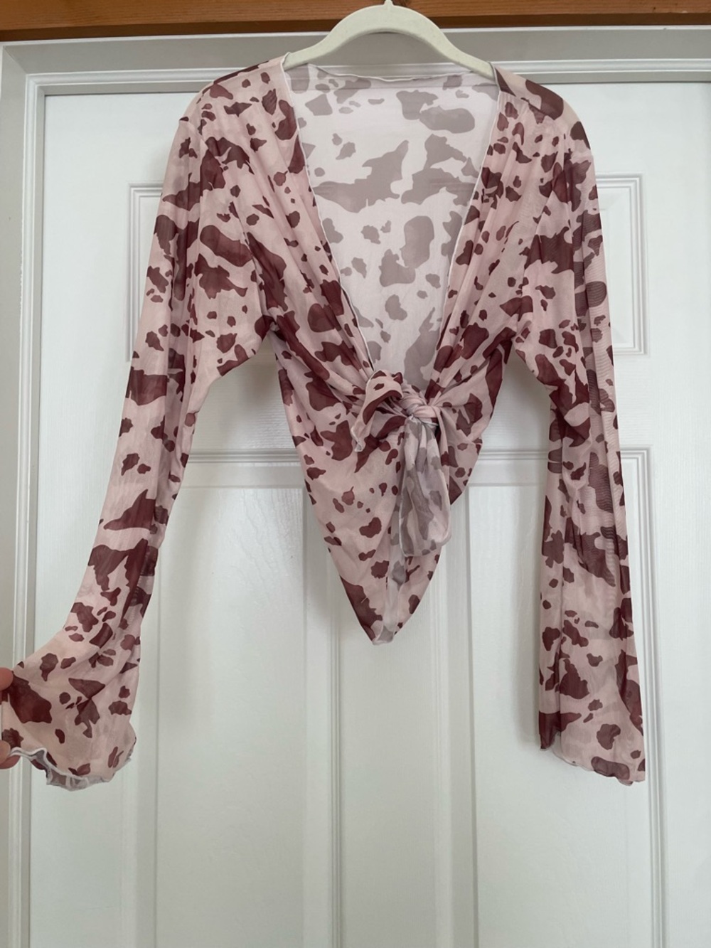 Cowgirl Style Tie-Front Long Sleeve Women's Top